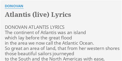 atlantis lyrics|lyrics to atlantis by donovan.